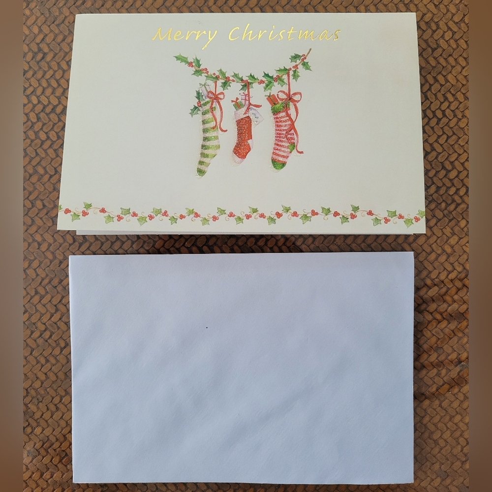15/$22 Christmas Card with Stockings Design
